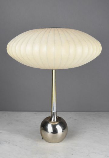 Nickel Mid Century Modern Bubble Table Lamp