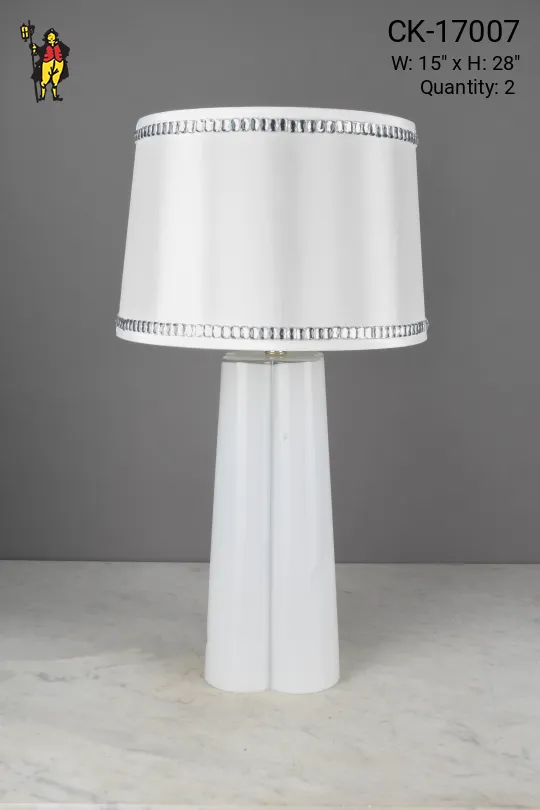 White Glass Modern Table Lamp
