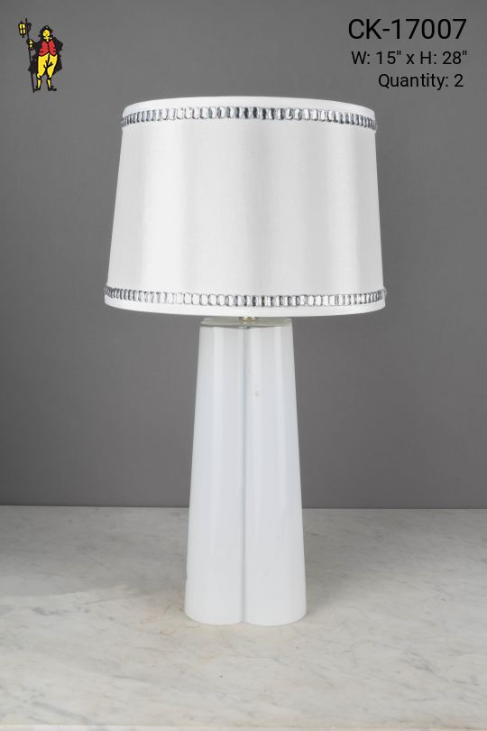 White Glass Modern Table Lamp