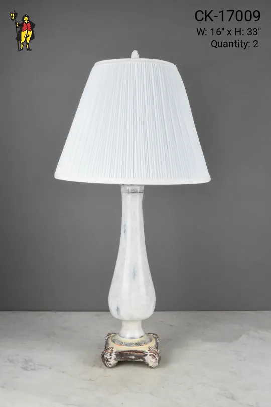 White Footed Traditional Table Lamp