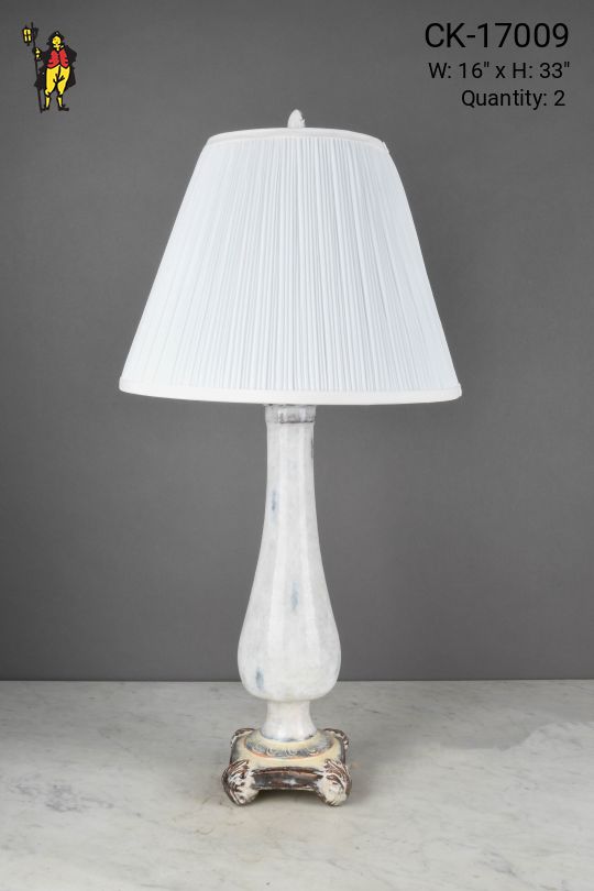 White Footed Traditional Table Lamp