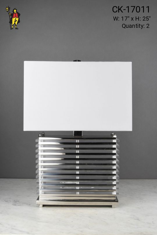 Modern Glass Rectangular Table Lamp