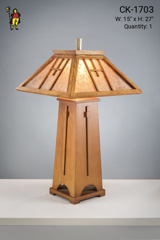Wood & Mica Table Lamp