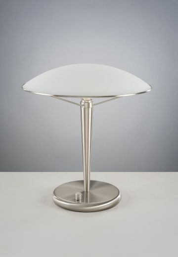 Brushed Nickel Table Lamp w/Milk Glass Shade