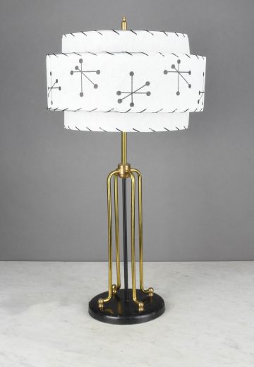 Black & Brass Mid Century Table Lamp