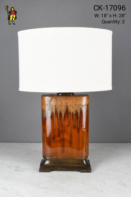 Orange Abstract Ceramic Table Lamp