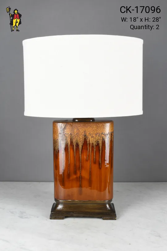 Orange Abstract Ceramic Table Lamp