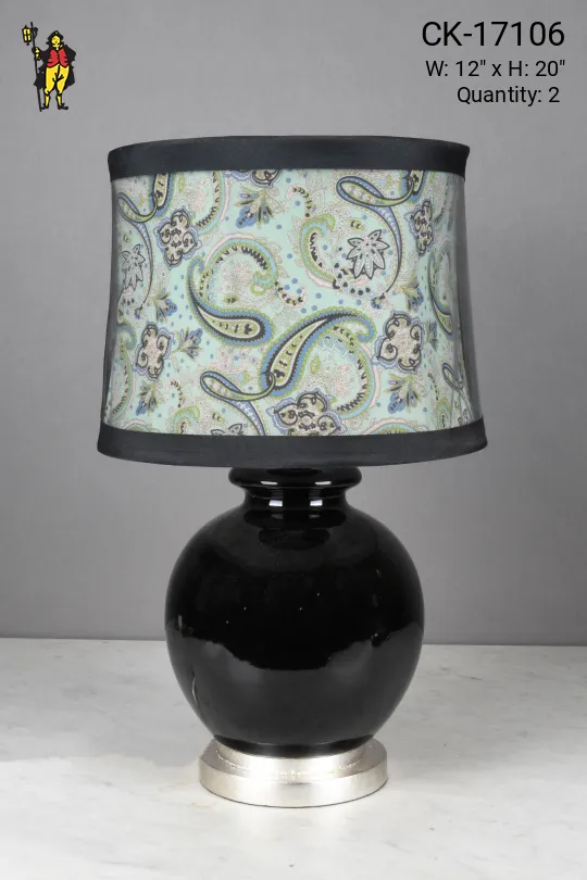 Round Black Table Lamp