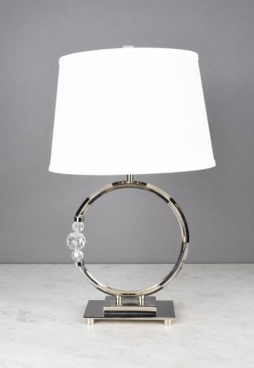 Chrome Circular Modern w/Crystal Accent Table Lamp