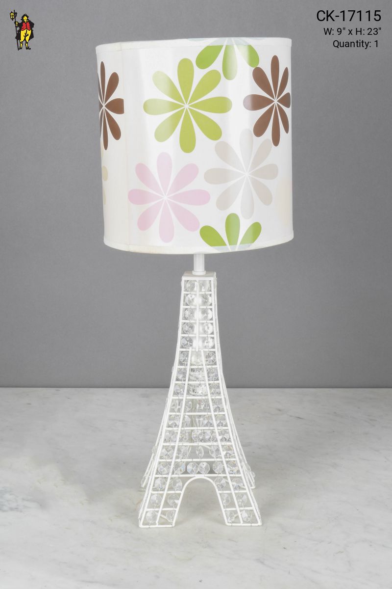 White Wire Crystal Accent Eiffel Tower Table Lamp Table Lamps Collection City Knickerbocker Lighting Rentals