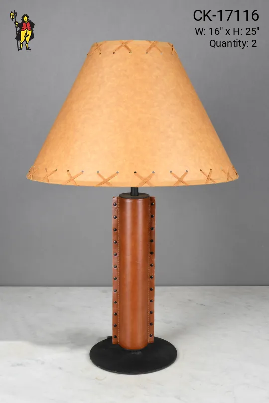 Leather Wrapped Rustic Table Lamp