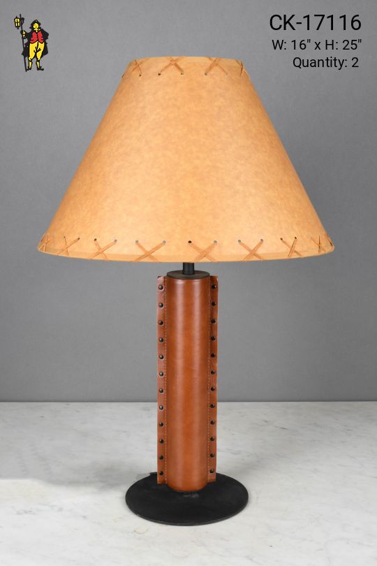 Leather Wrapped Rustic Table Lamp