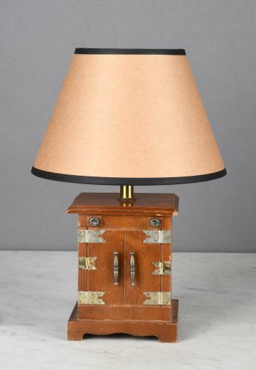 Small Wooden Chest Table Lamp