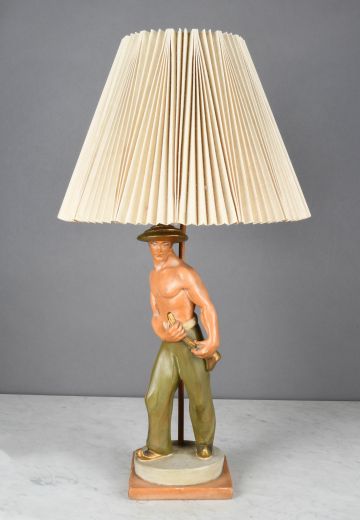 Ceramic Male Figure/Bust Table Lamp