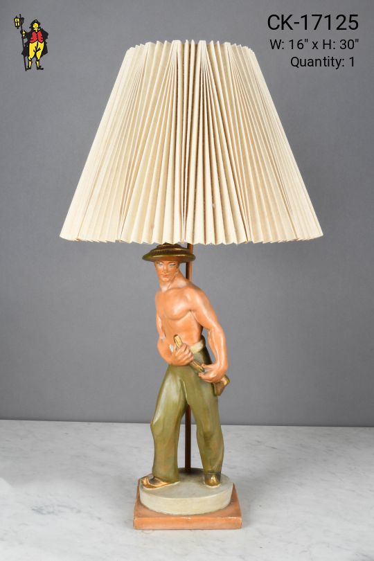 Ceramic Male Figure/Bust Table Lamp