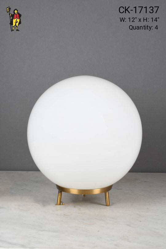 Footed Glass Globe Shaded Table Lamp