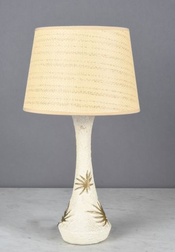 White Ceramic Mid Century Table Lamp