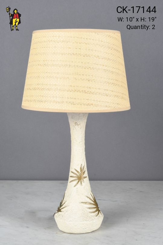 White Ceramic Mid Century Table Lamp