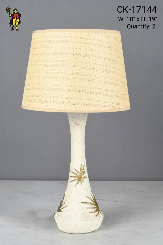 White Ceramic Mid Century Table Lamp