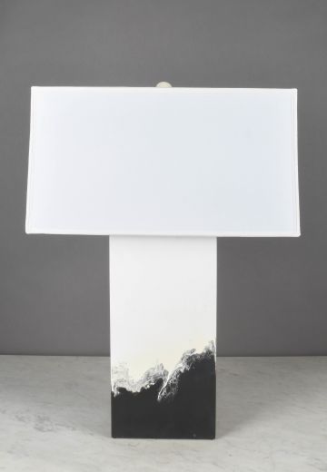 White & Black Abstract Rectangular Table Lamp