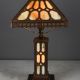 Bronze & Slag Glass Mission Style Table Lamp #0