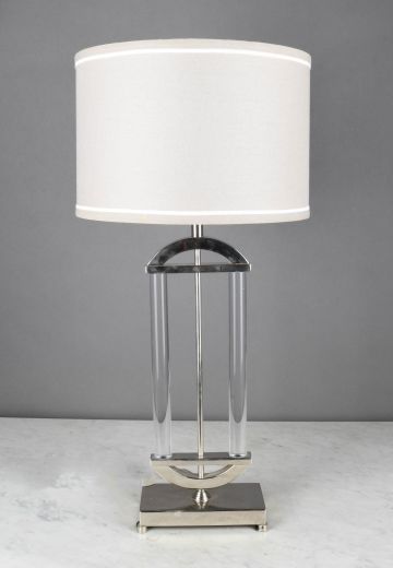 Polished Nickel Modern Table Lamp