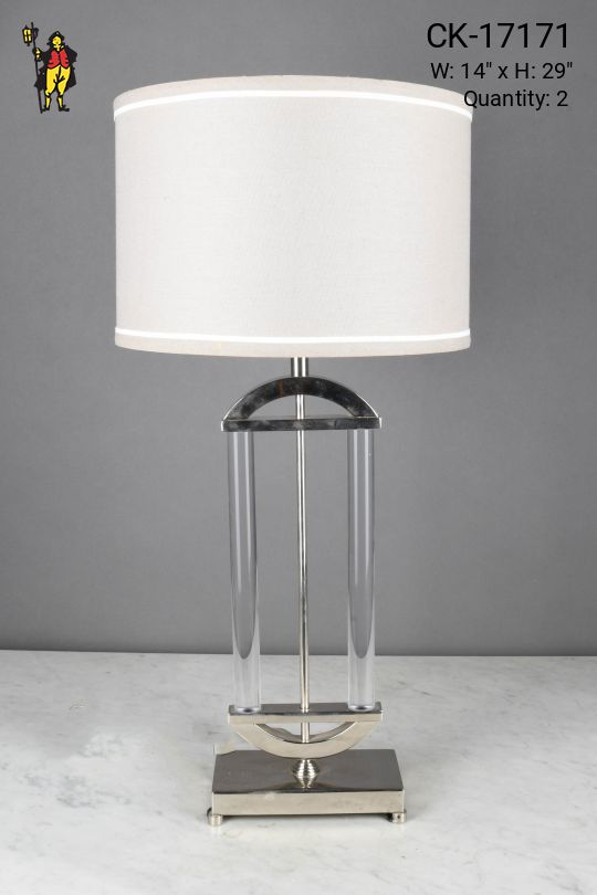 Polished Nickel Modern Table Lamp