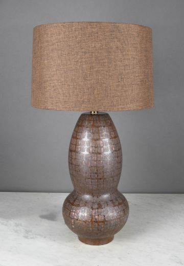 Brown Ceramic Oversize Table Lamp