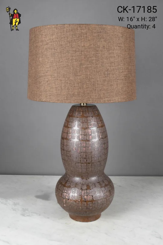 Brown Ceramic Oversize Table Lamp