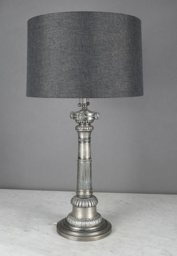 Gray Traditional Column Table Lamp