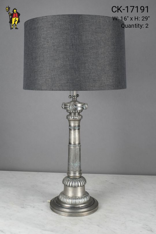 Gray Traditional Column Table Lamp
