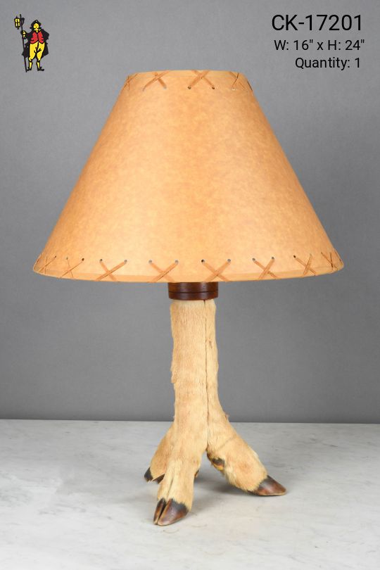 Animal Skin Three Footed Table Lamp