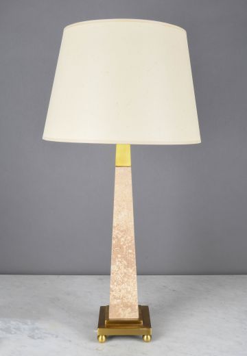 Brass & Stone Modern Table Lamp