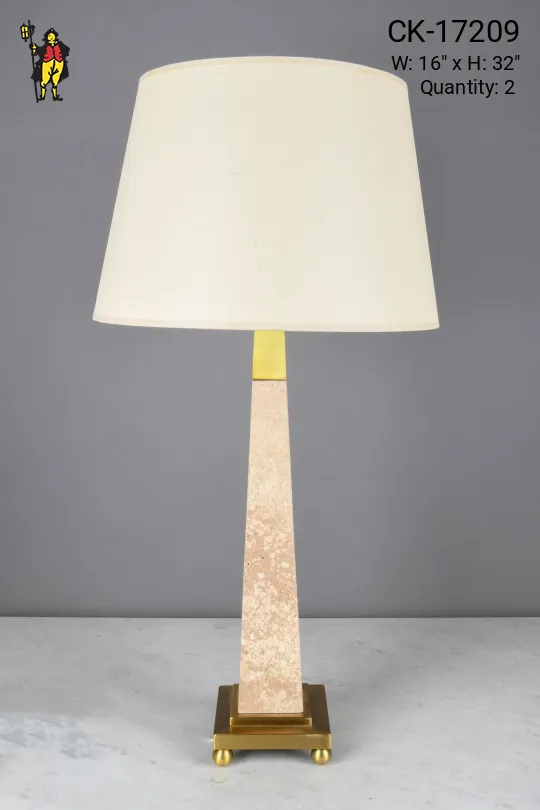 Brass & Stone Modern Table Lamp