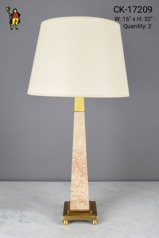 Brass & Stone Modern Table Lamp