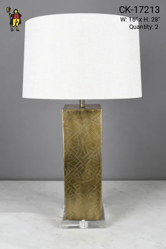 Brass Geometric Table Lamp
