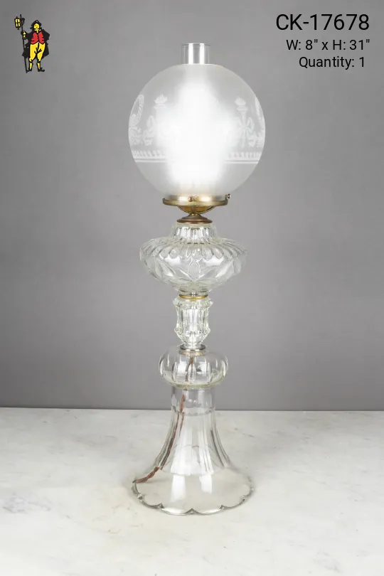 Tall Electrified Gas Style Table Lamp