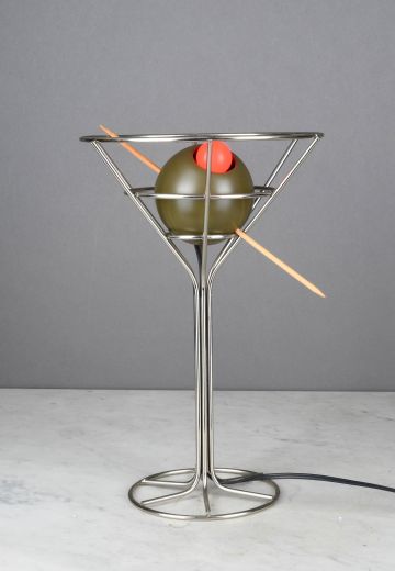 Martini Glass & Light Up Olive Table Lamp