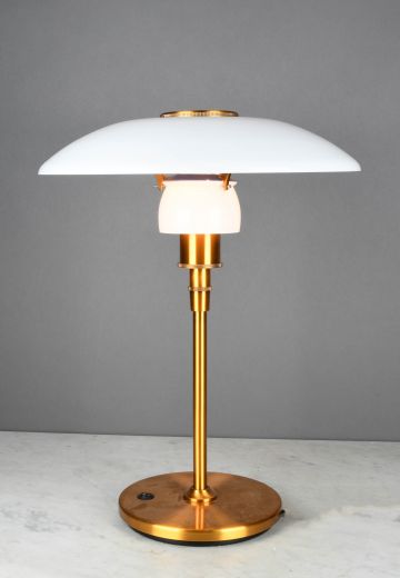 Brass & Glass Modern Space Age Style Table Lamp