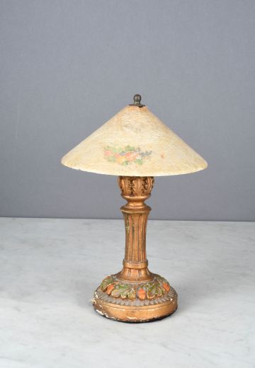 Small Floral Painted Shade Table Lamp