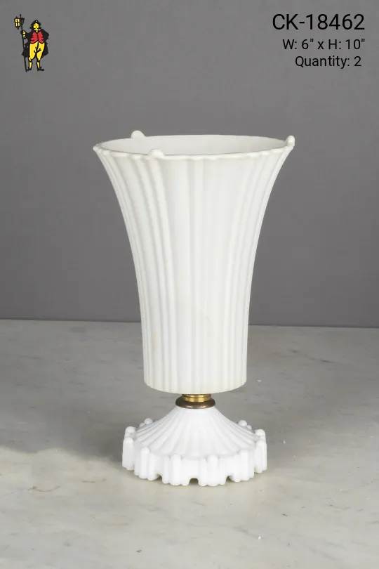 White Ceramic Torchiere Style Table Lamp