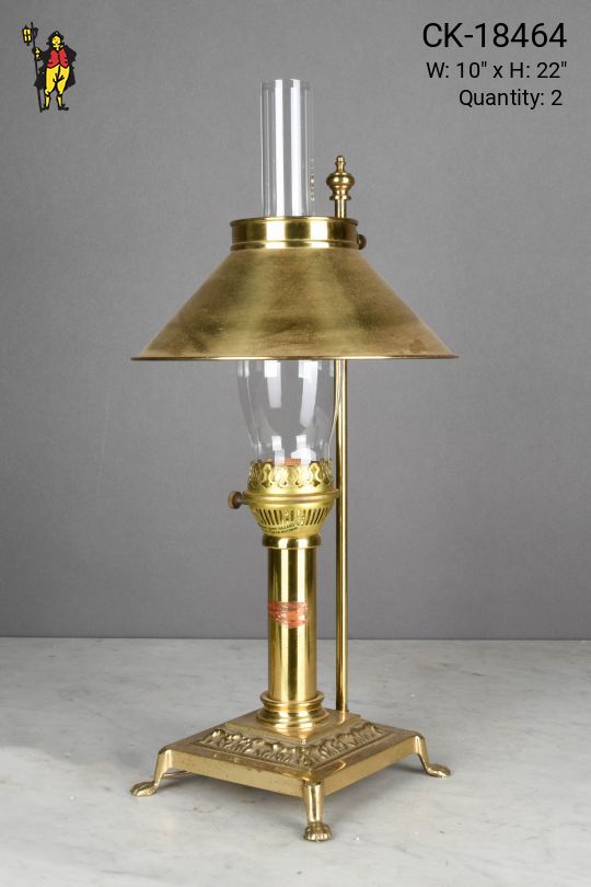 Brass Electrified Oil Style Table Lamp
