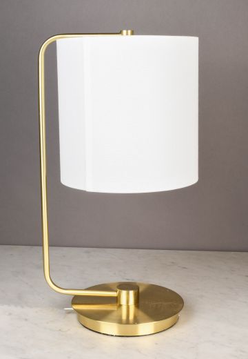 Brass Fabric Shaded Modern Table Lamp