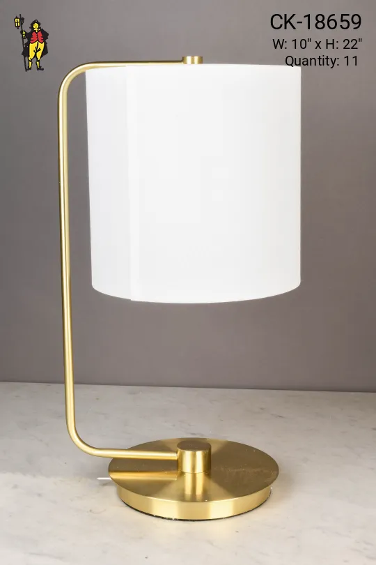 Brass Fabric Shaded Modern Table Lamp
