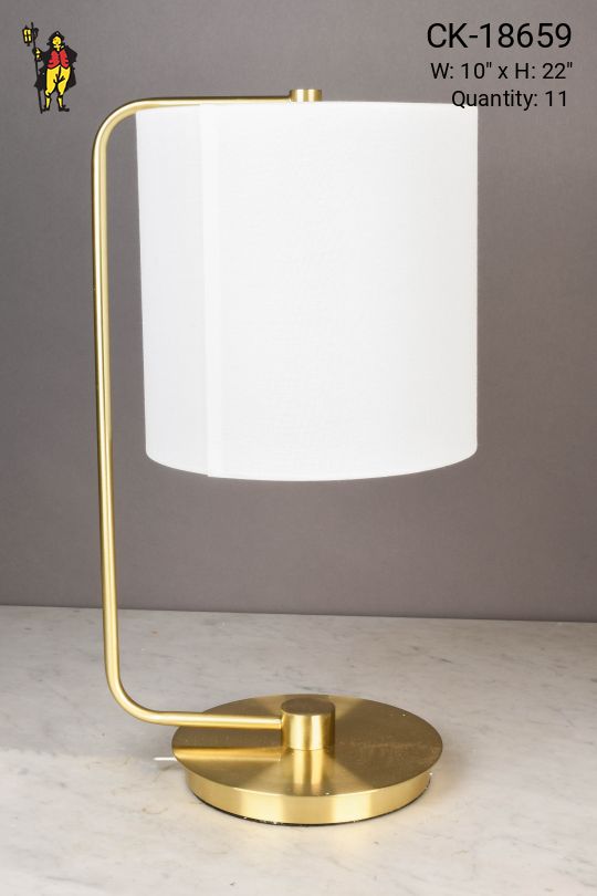 Brass Fabric Shaded Modern Table Lamp