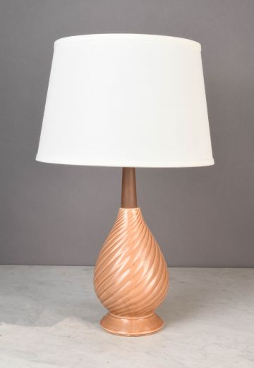 Biege Ceramic "Swirl" Table Lamp