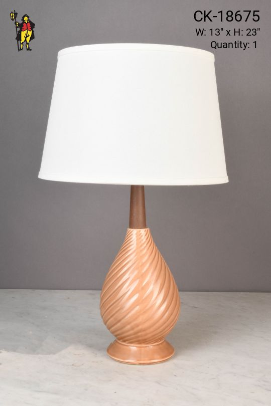 Biege Ceramic "Swirl" Table Lamp