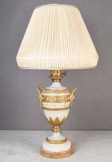 Marble & Brass Accented Ornate Table Lamp