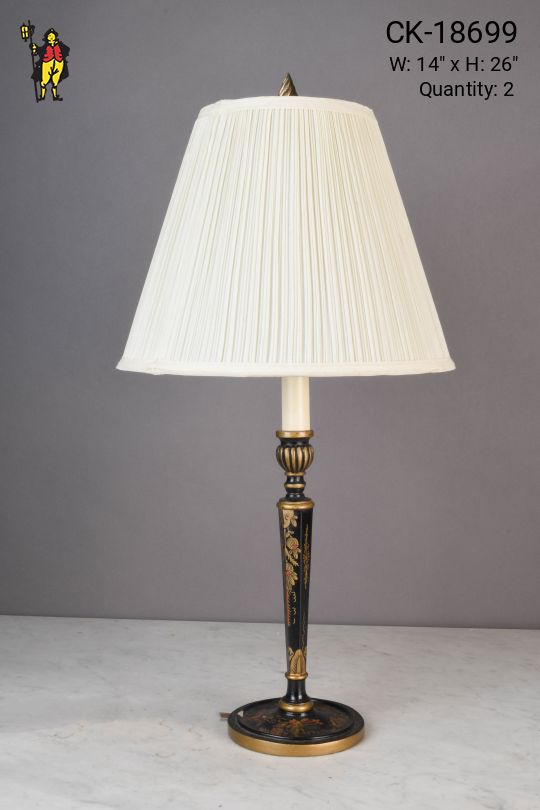Wooden Painted Asian Style Table Lamp