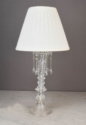 Crystal Table Lamp w/Crystal Drops